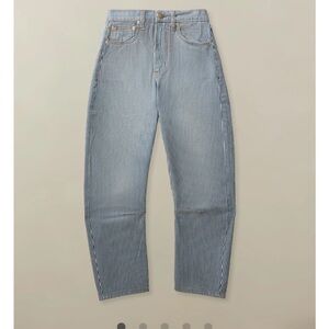 Blue and White Striped Jeans